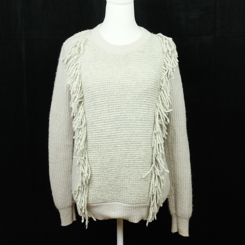 Banana republic fringe wool mohair blend crew neck pull over sweater. Size S - Picture 2 of 8